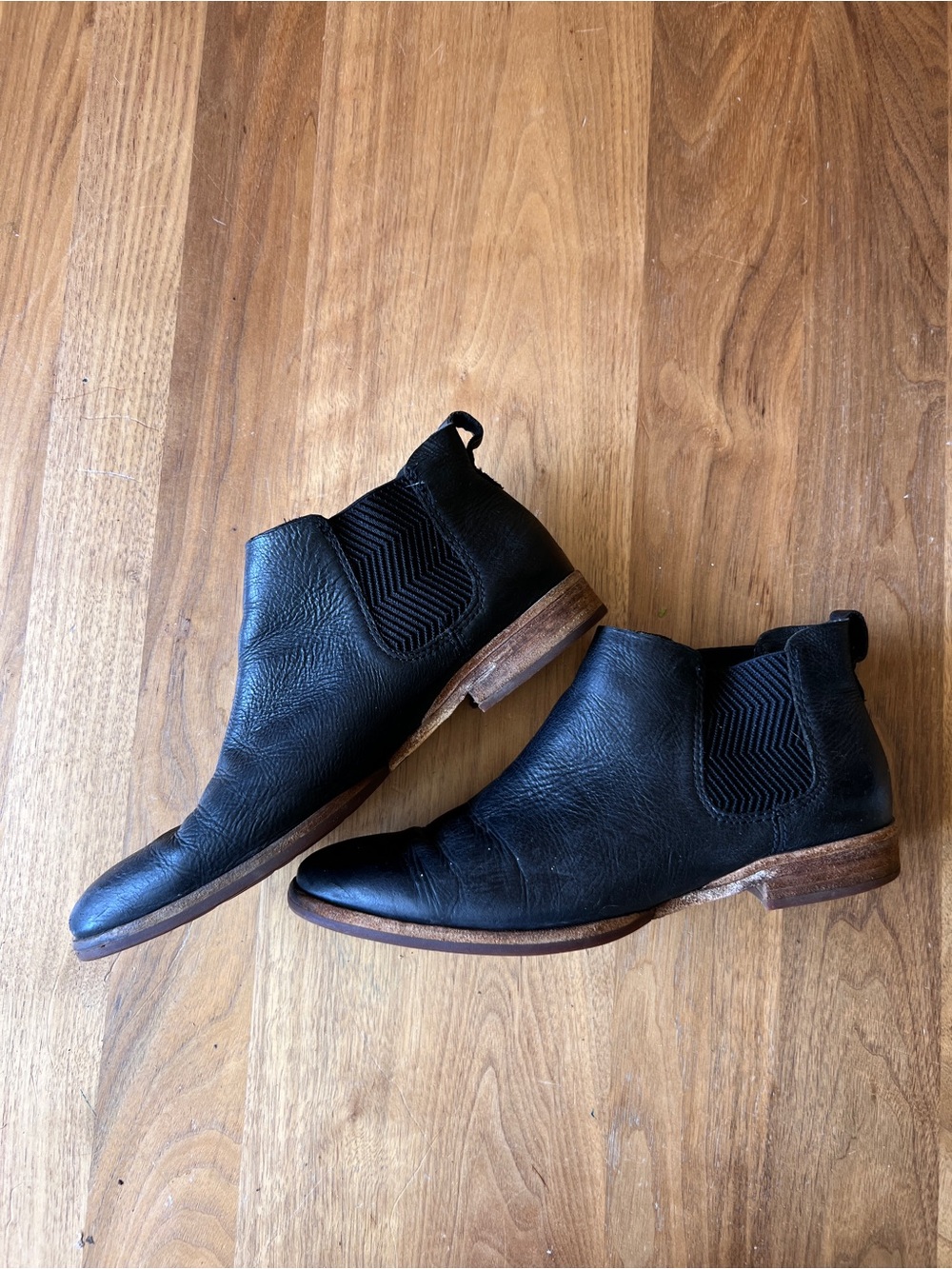 Kork-Ease Black Leather Chelsea Booties